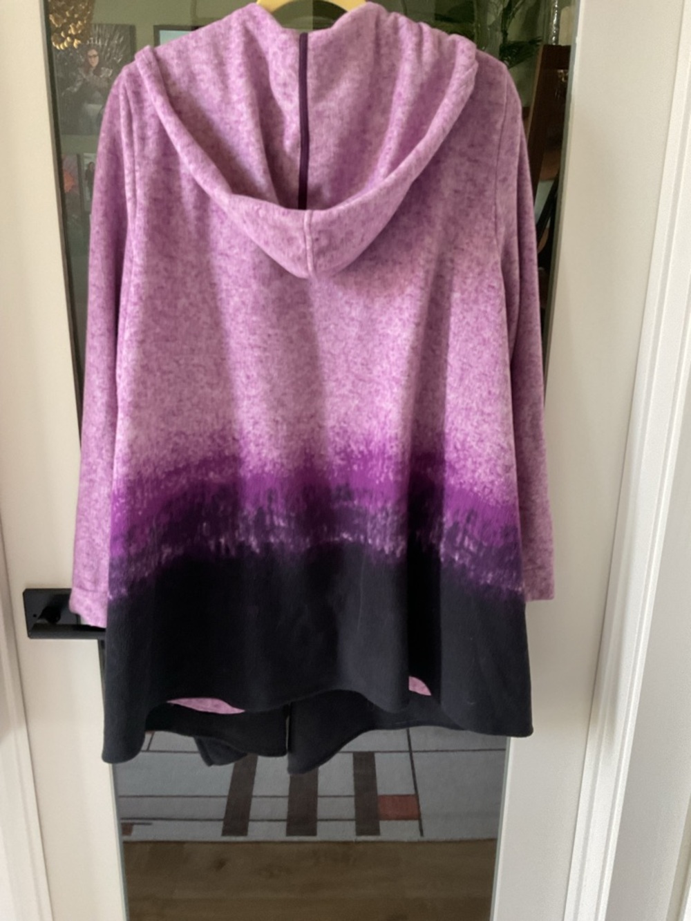 Cuddl Duds Purple Ombre Hooded Open Cardigan L/XL - Picture 3 of 6
